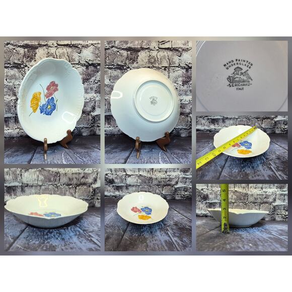 Vintage Set of 9 Hand Painted Underglaze San Cristoforo Richard Ginori - Picture 4 of 8